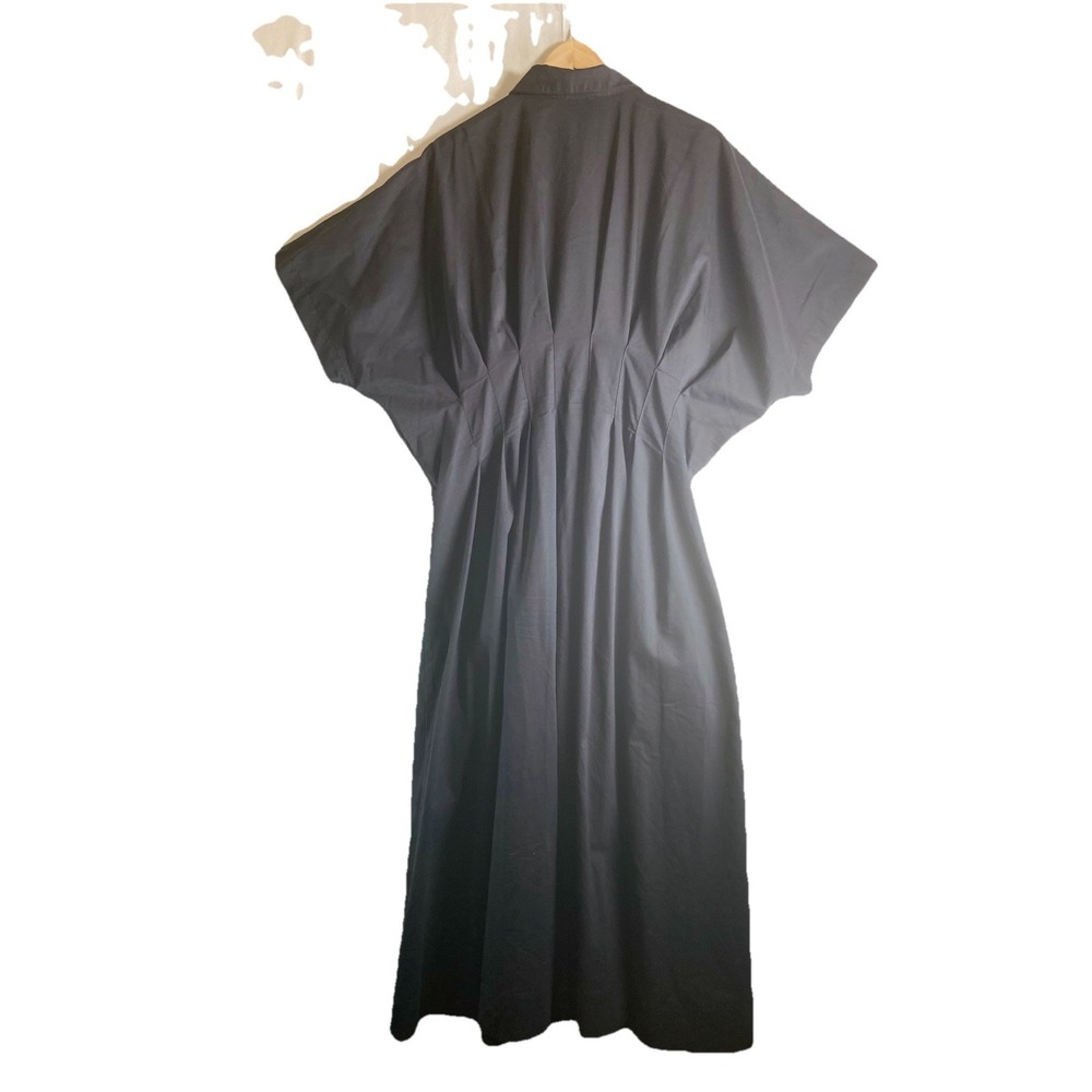 Exquise Tobi Shirt Dress 2X Black Beaded Pleated Button Front Midi Elegant - Picture 5 of 10